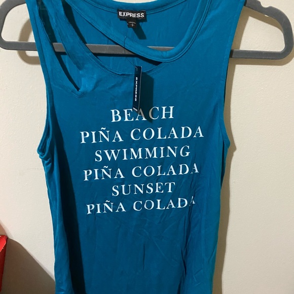 Turquoise blue tank top express size small - Picture 3 of 5